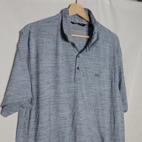 Travis Mathew Excursion Heather Gray Blue Golf Polo‎ Shirt Mens Cotton Blend XXL - Picture 4 of 7